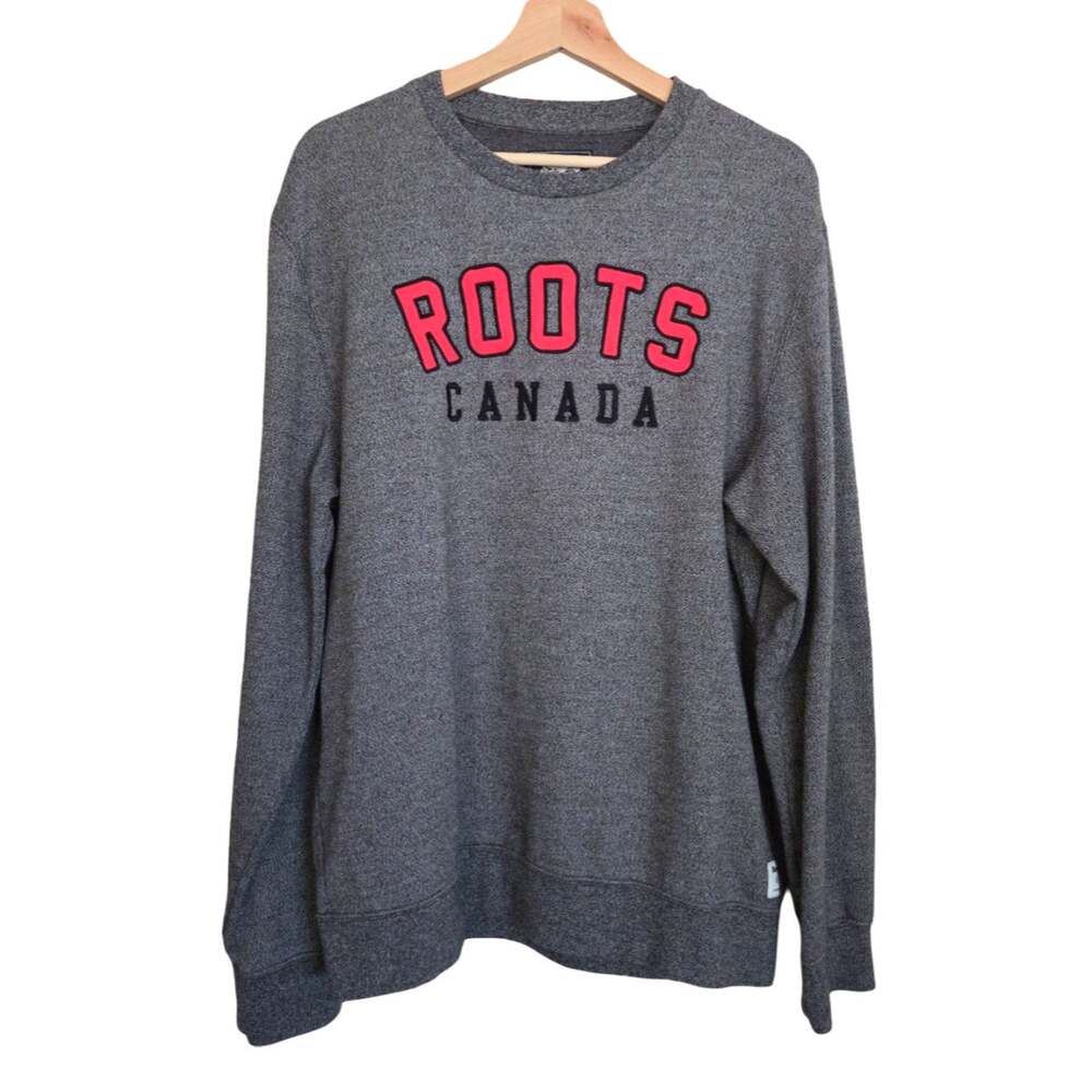 Roots Canada Embroidered Patch Logo Soft Sweater Sweatshirt Crewneck